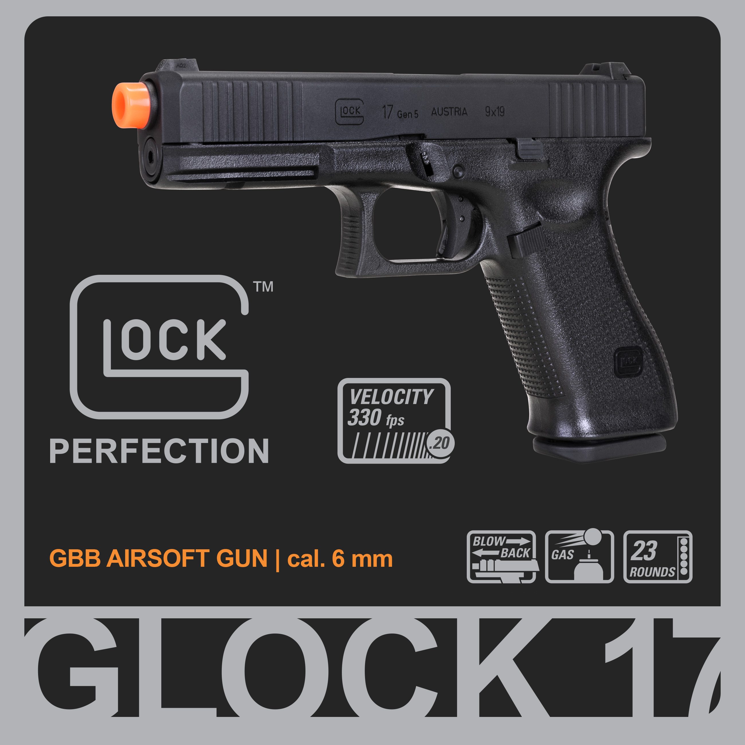 GLOCK 17 Gen 5 GBB Airsoft Pistol Infographic